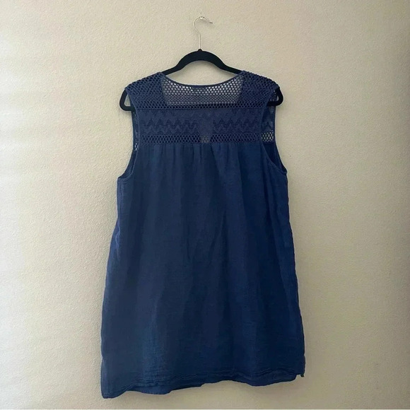 LOVE JOHNNY WAS Crochet Button Front Sleeveless Tunic Dress Size Large - Picture 3 of 6